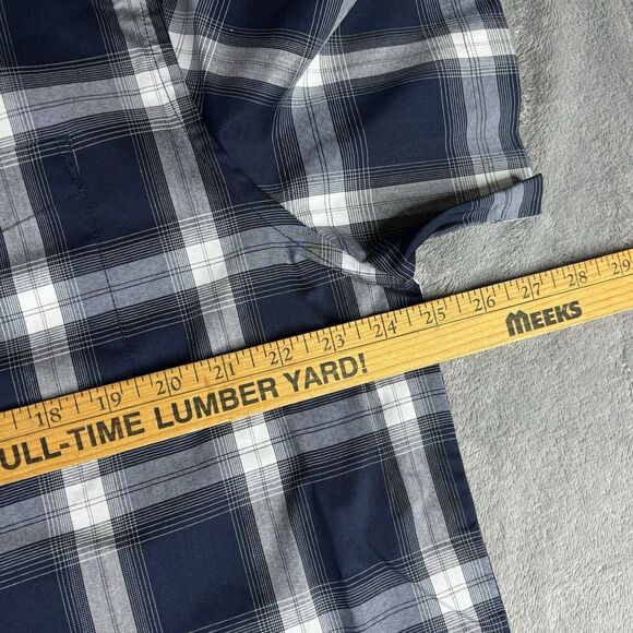 Dockers Shirt Mens LT Signature Comfort Flex‎ Blue Plaid S/S Button Down New $50 - Picture 8 of 13